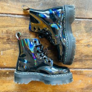 Dr. Martens Molly Rainbow Quad Platform Boots W9